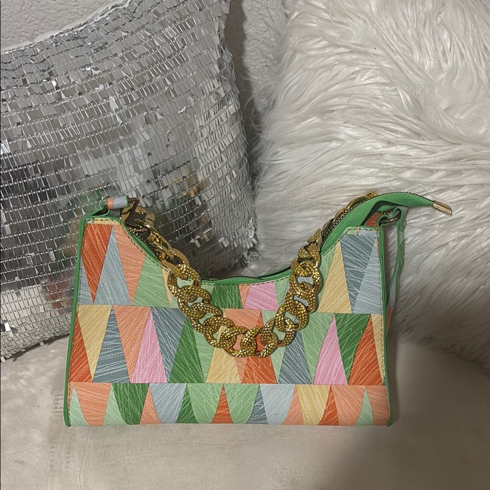 Colorful Geometric Patterned Women's Bag